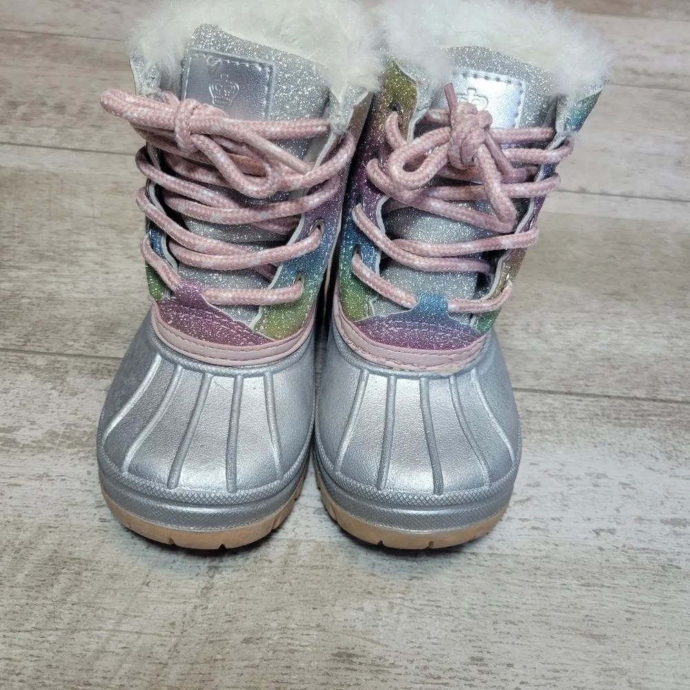 JUICY COUTURE Little Girls Glitter Sparkly Snow Duck Boots Water Resistant
